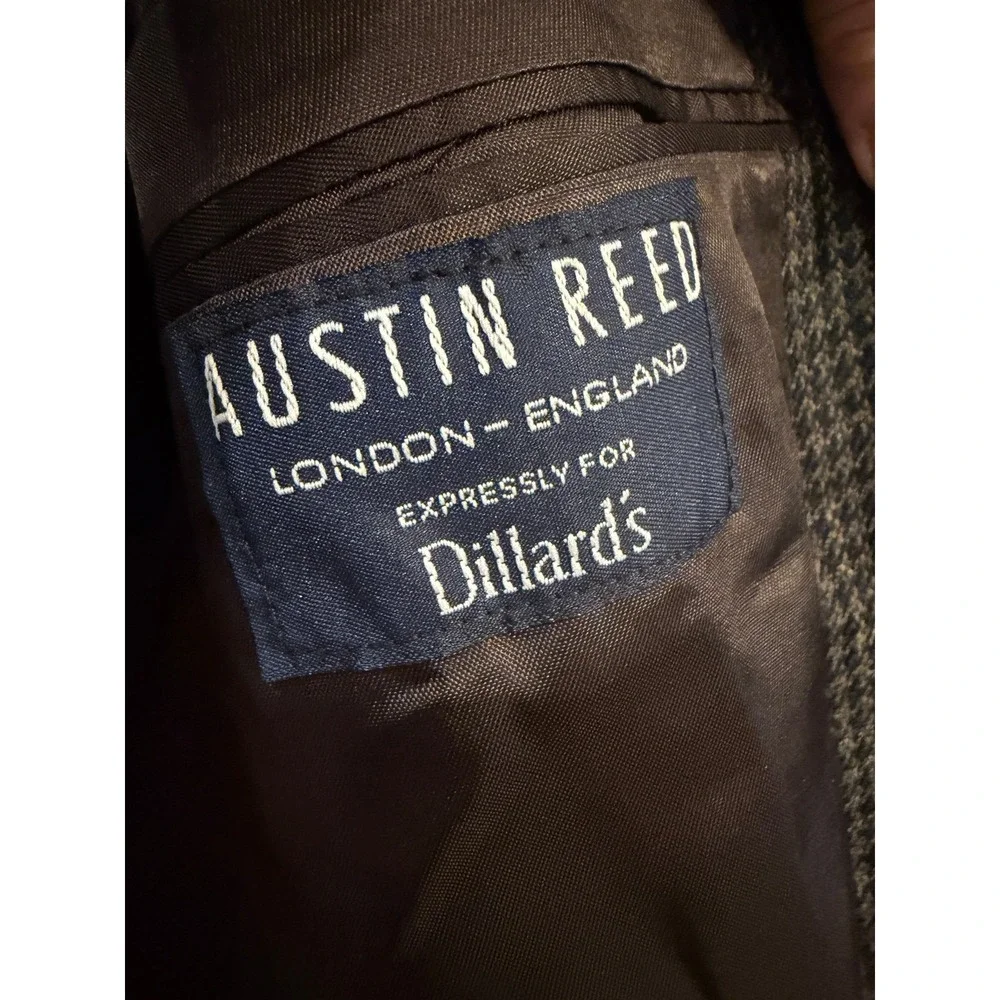 Austin Reed London for Dillards Mens 48L Grey Houndstooth 3-Button Sport Coat